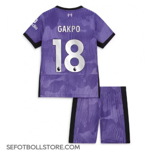 Liverpool Cody Gakpo #18 Replika babykläder Tredjeställ Barn 2023-24 Kortärmad (+ korta byxor)